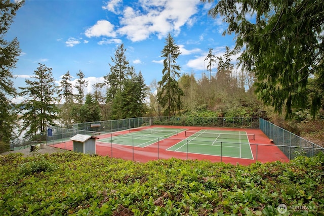 190 Bluffs Dr Unit 1, Port Townsend, WA 98368 - view of tennis court with community basketball court