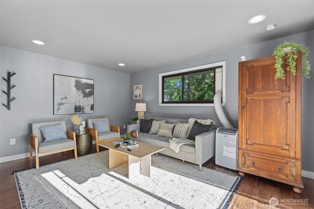 1214 E 61st St, Tacoma, WA 98404 - living room with dark wood-type flooring and recessed lighting