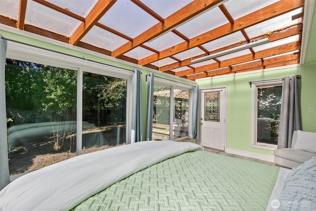 1214 E 61st St, Tacoma, WA 98404 - bedroom featuring coffered ceiling and access to exterior