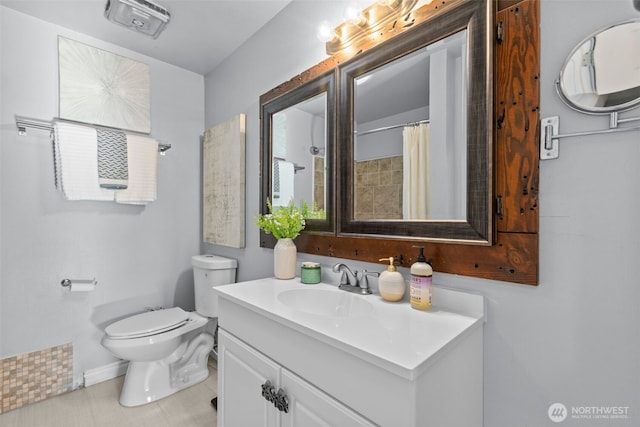 1214 E 61st St, Tacoma, WA 98404 - full bathroom featuring vanity, tile patterned floors, and curtained shower