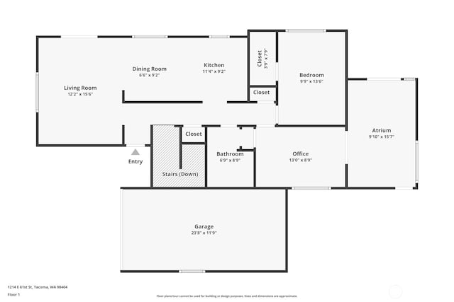 1214 E 61st St, Tacoma, WA 98404 - view of home floor plan
