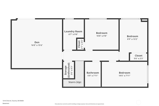 1214 E 61st St, Tacoma, WA 98404 - view of room layout