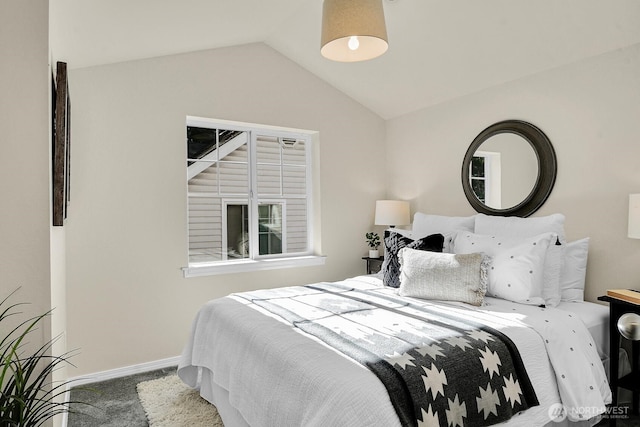 1542 15th Ave S Unit A, Seattle, WA 98144 - bedroom featuring carpet floors and vaulted ceiling