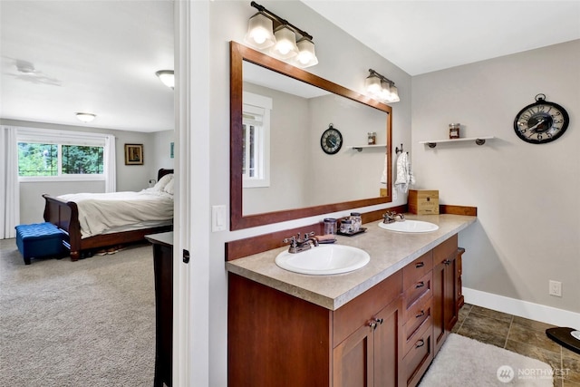 8984 Delta Line Rd, Custer, WA 98240 - bathroom with ensuite bath, double vanity, and tile patterned floors