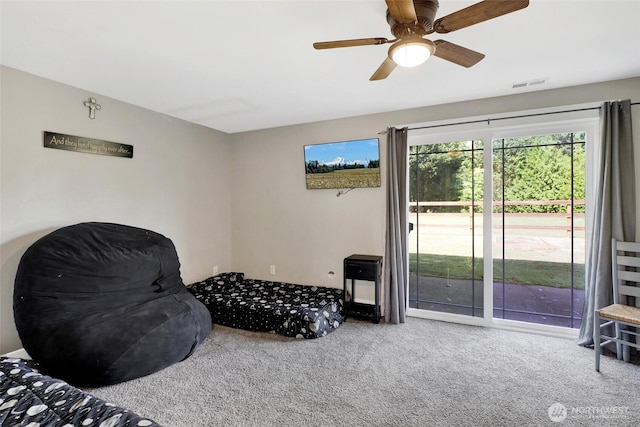 8984 Delta Line Rd, Custer, WA 98240 - sitting room with carpet floors and a ceiling fan
