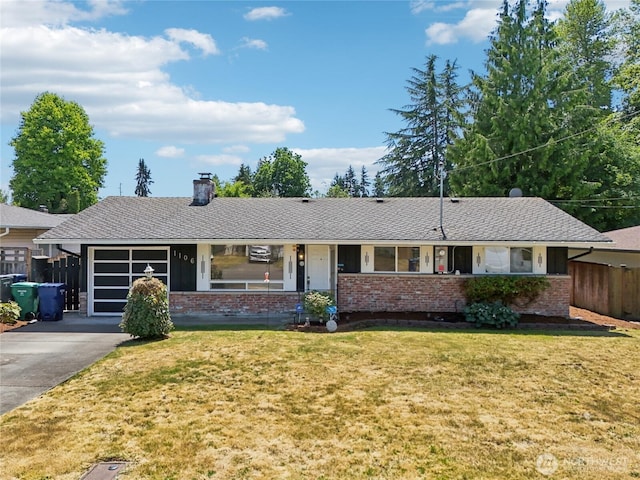 1106 SE 26th St, Auburn, WA 98002 - ranch-style home featuring brick siding, a chimney, and concrete driveway