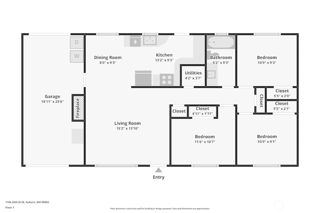 1106 SE 26th St, Auburn, WA 98002 - view of property floor plan