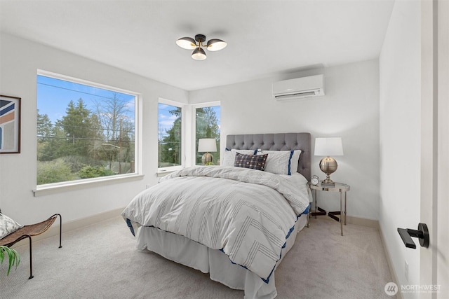 1261 NE 100th St, Seattle, WA 98125 - bedroom featuring a wall unit AC and carpet
