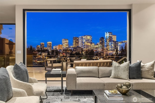 9630 SE 5th St, Bellevue, WA 98004 - balcony at night featuring an outdoor hangout area and a view of city lights