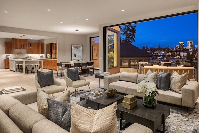 9630 SE 5th St, Bellevue, WA 98004 - living room featuring recessed lighting
