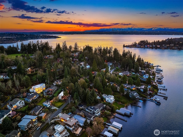 9630 SE 5th St, Bellevue, WA 98004 - aerial view at dusk of a water view