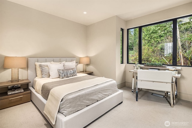 9630 SE 5th St, Bellevue, WA 98004 - carpeted bedroom with multiple windows and recessed lighting