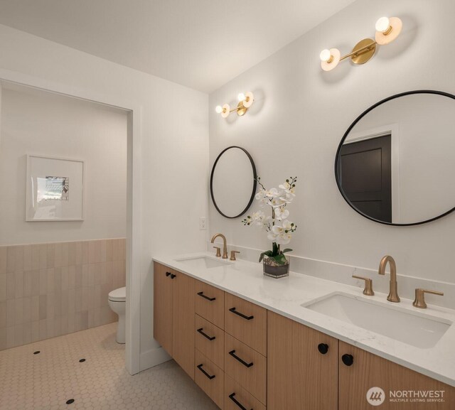 3608 Francis Ave N, Seattle, WA 98103 - bathroom with double vanity and tile patterned floors