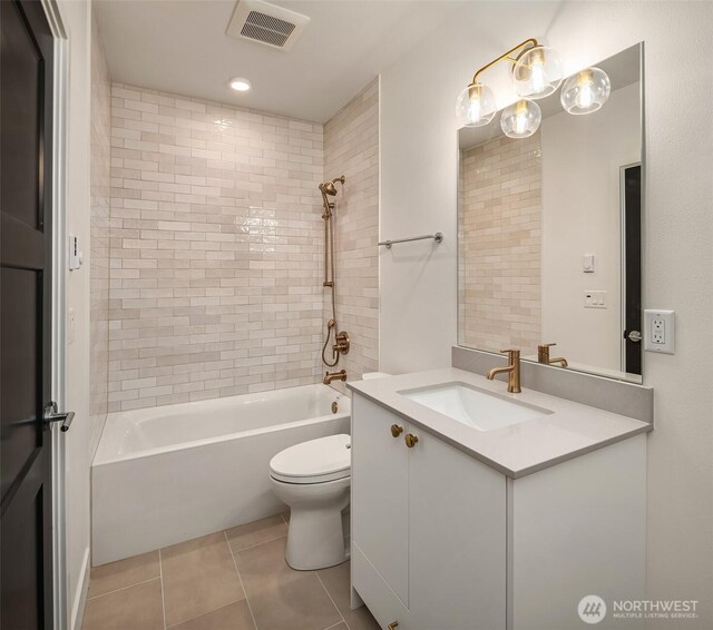 3608 Francis Ave N, Seattle, WA 98103 - full bath with vanity, shower / washtub combination, and tile patterned flooring