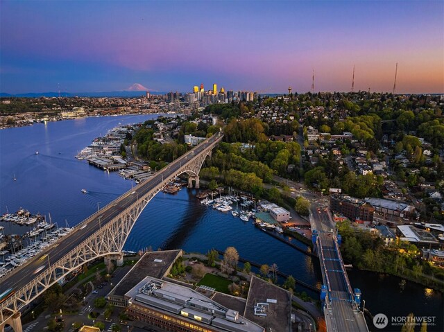 3608 Francis Ave N, Seattle, WA 98103 - aerial view of property's location with a notable bridge and a large body of water