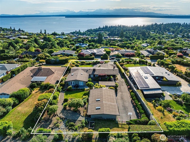 18354 Ridgefield Rd NW, Shoreline, WA 98177 - view of property location with property parcel outlined and a large body of water