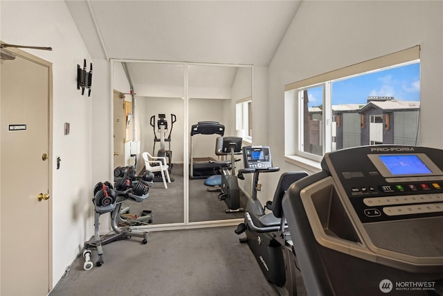 2501 Canterbury Ln E Unit 318, Seattle, WA 98112 - exercise area with vaulted ceiling