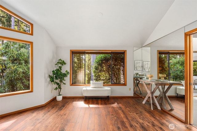 33202 2nd Pl SW, Federal Way, WA 98023 - living area featuring lofted ceiling and hardwood / wood-style floors