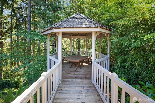 33202 2nd Pl SW, Federal Way, WA 98023 - wooden deck featuring a gazebo