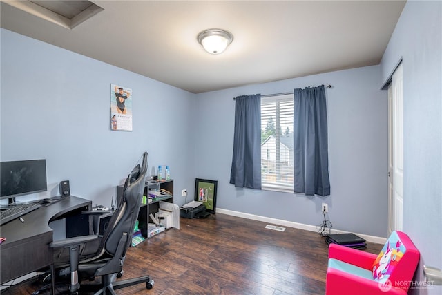 9211 Carys St SE, Yelm, WA 98597 - home office featuring wood finished floors and baseboards