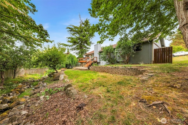 3919 Timothy Ct, Bellingham, WA 98226 - view of yard featuring a wooden deck