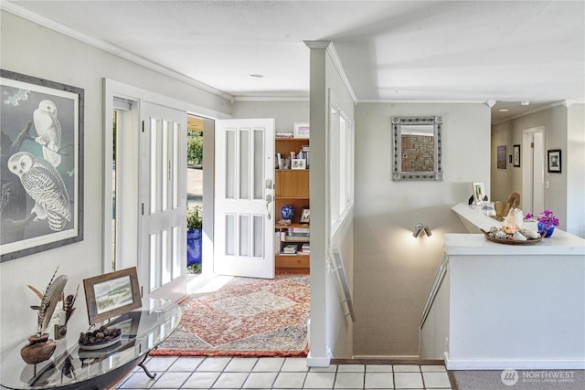 15638 94th Ave SW, Vashon, WA 98070 - entryway featuring crown molding and light tile patterned floors