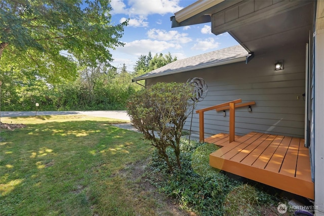 1726 Ann St NE, Olympia, WA 98506 - view of green lawn featuring a deck