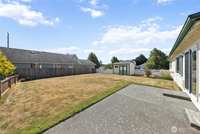 3519 G Ave, Anacortes, WA 98221 - fenced backyard with a patio and a storage unit