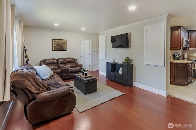 418 Jefferson St, Centralia, WA 98531 - living room featuring wood finished floors and recessed lighting