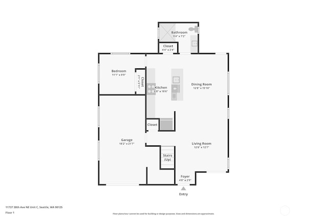 11737 38th Ave NE Unit A, Seattle, WA 98125 - view of floor plan / room layout