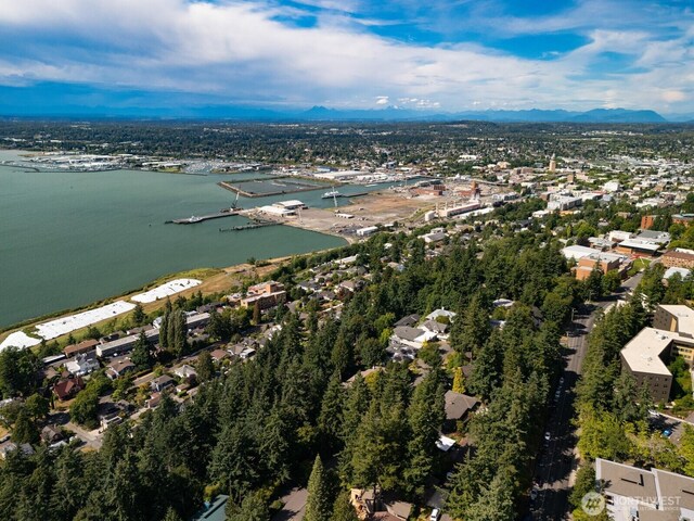 118 Highland Dr, Bellingham, WA 98225 - aerial overview of property's location with a water and mountain view