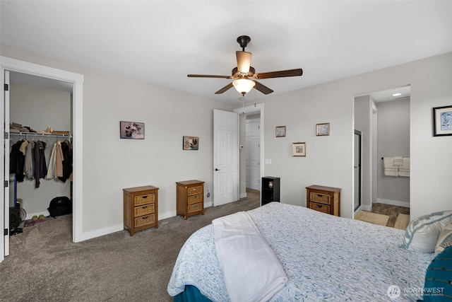397 N Foster St, Buckley, WA 98321 - bedroom with a walk in closet, a ceiling fan, and carpet