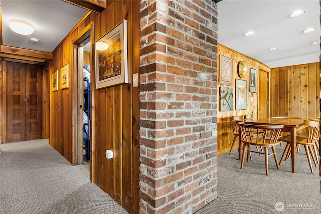 5222 Mahncke Rd SW, Longbranch, WA 98351 - corridor featuring carpet and wooden walls