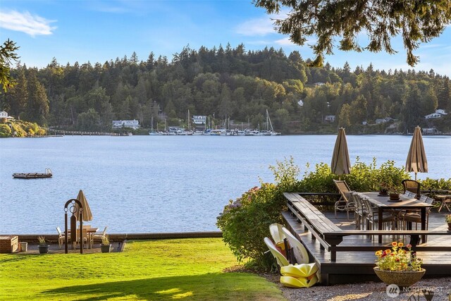 5222 Mahncke Rd SW, Longbranch, WA 98351 - water view featuring a heavily wooded area