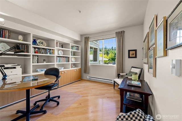 2244 SE 132nd Ave Unit B217, Bellevue, WA 98005 - office featuring a baseboard heating unit and light wood-type flooring