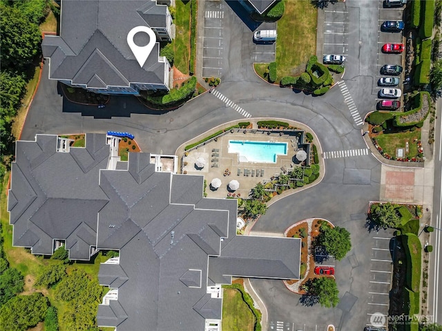 2244 SE 132nd Ave Unit B217, Bellevue, WA 98005 - drone / aerial view of a pool area