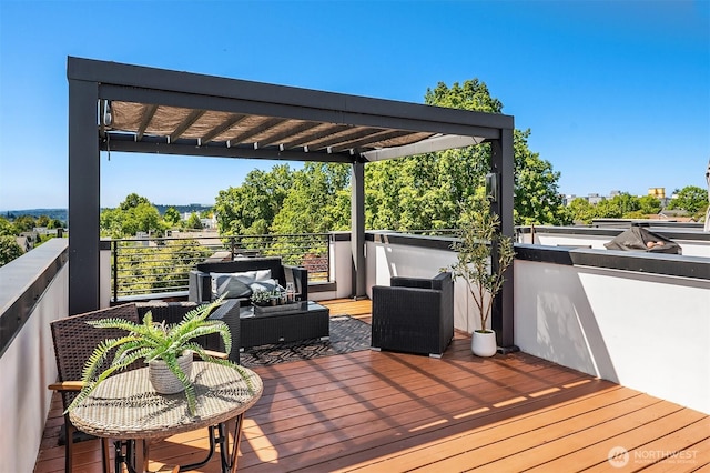 2610 E Yesler Way Unit A, Seattle, WA 98122 - deck featuring a pergola and outdoor lounge area