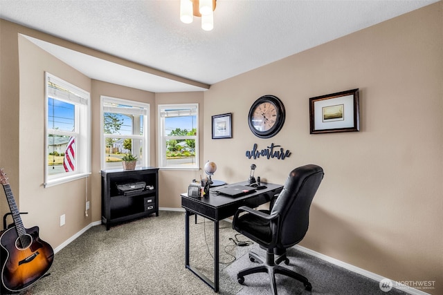 1702 7th Ave SW, Puyallup, WA 98371 - carpeted office space featuring baseboards and a textured ceiling