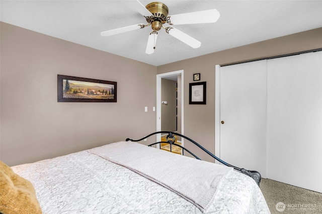 1702 7th Ave SW, Puyallup, WA 98371 - carpeted bedroom featuring a closet and a ceiling fan