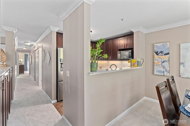 33020 10th Ave SW Unit M302, Federal Way, WA 98023 - hallway featuring light carpet and crown molding