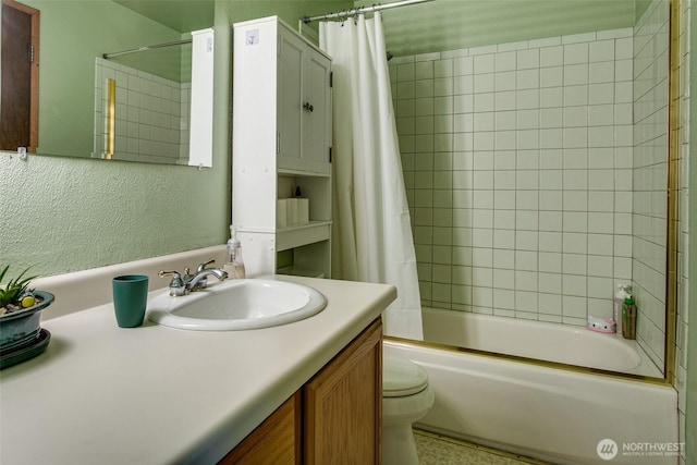 2120 Niagara Dr, Bellingham, WA 98229 - bathroom with vanity and shower / bath combo with shower curtain