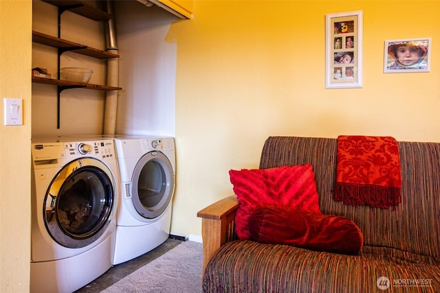 2120 Niagara Dr, Bellingham, WA 98229 - washroom with separate washer and dryer and carpet floors