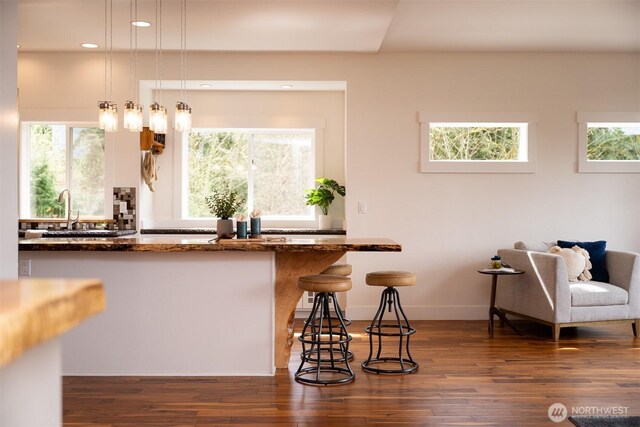 104 Grand View Ln, Bellingham, WA 98229 - kitchen with wood finished floors, plenty of natural light, pendant lighting, and recessed lighting