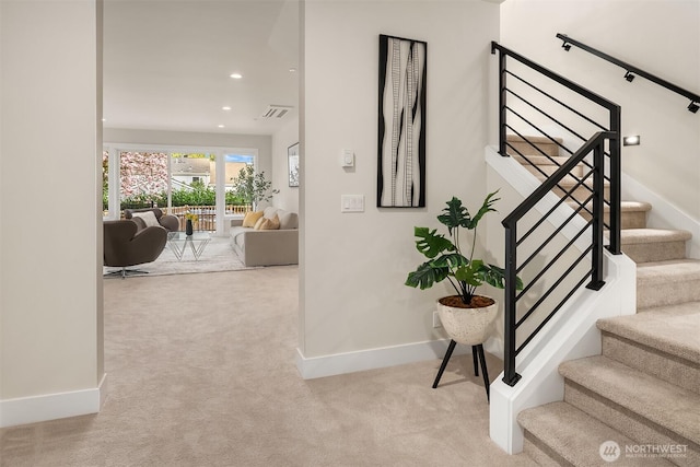 240 W Lake Sammamish Pkwy SE, Bellevue, WA 98008 - stairway featuring carpet and recessed lighting