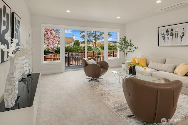 240 W Lake Sammamish Pkwy SE, Bellevue, WA 98008 - carpeted living area featuring recessed lighting and baseboards