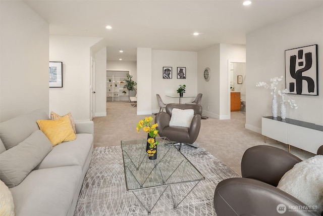 240 W Lake Sammamish Pkwy SE, Bellevue, WA 98008 - living room with light carpet and recessed lighting