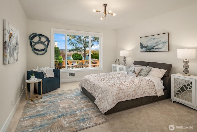 240 W Lake Sammamish Pkwy SE, Bellevue, WA 98008 - carpeted bedroom with a chandelier and baseboards