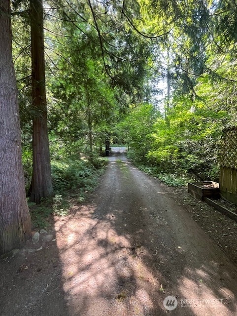 20011 Tveit Rd, Arlington, WA 98223 - view of dirt / gravel road featuring a view of trees