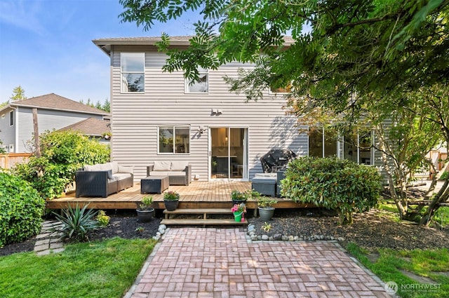 5115 150th St SE, Everett, WA 98208 - rear view of house with outdoor lounge area and a wooden deck