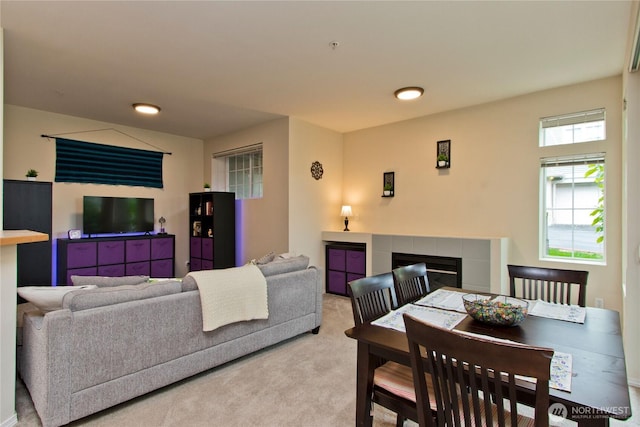 15325 SE 155th Pl Unit K1, Renton, WA 98058 - living area with light carpet and a fireplace